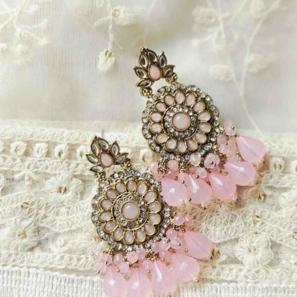 Baby Pink Sunehri Chandbali