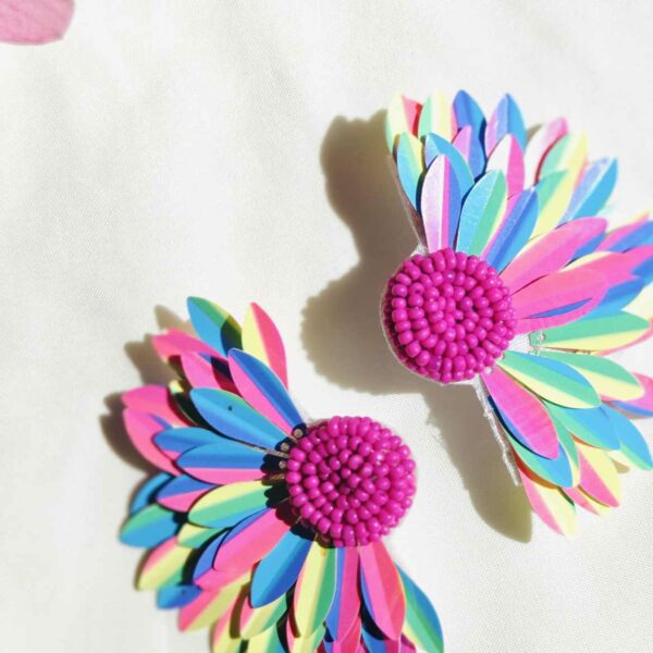 Rainbow Beaded Earrings