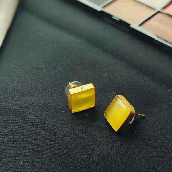 Rudra Studd Brass Earrings (YELLOW)