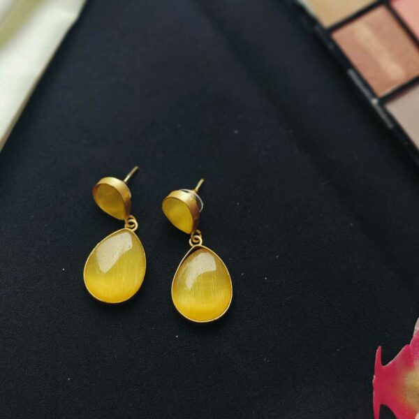 Yellow Bhanvi Brass Drop Earrings