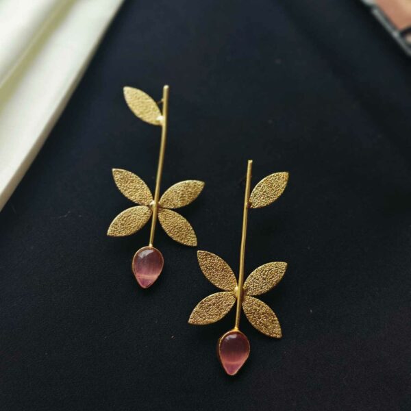 Pink Saisha Brass Earrings