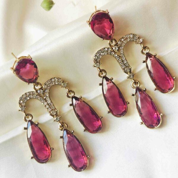 Wine Diana Chandelier Earring