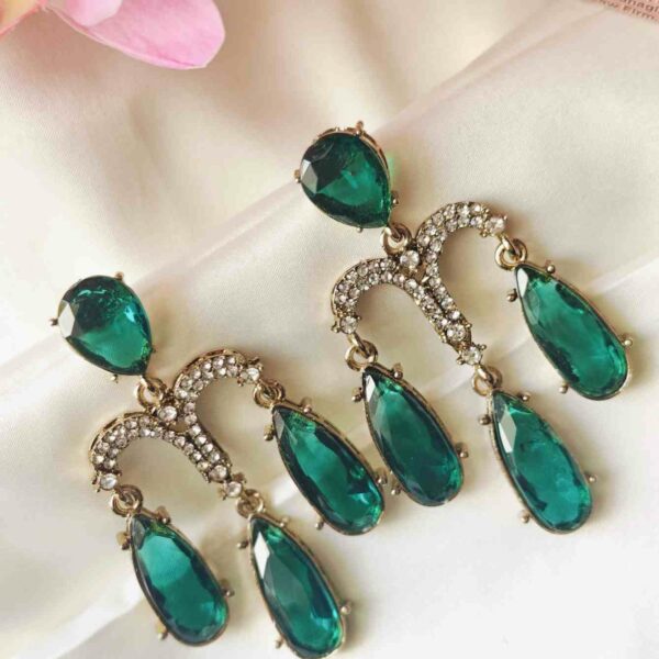 Dark Green Diana Chandelier Earring