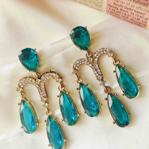 Peacock Green Diana Chandelier Earring