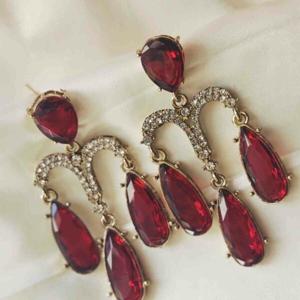 Red Diana Chandelier Earring