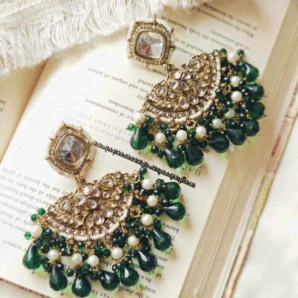 Dark Green Zubina Chandbali